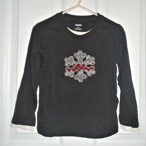 girls 4T Gymboree gray long sleeve snowflake shirt